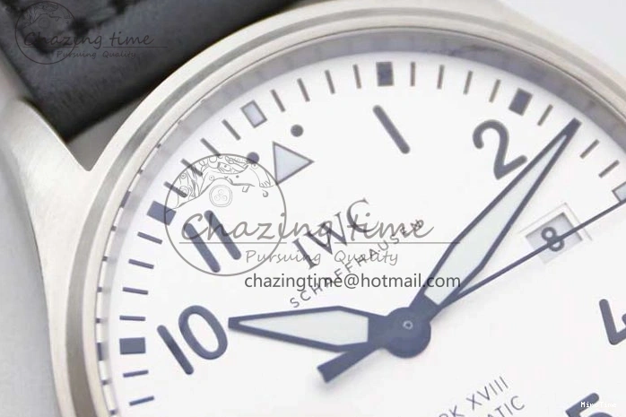 MIROTIME 0131 UrbanStyle Mark XVIII IW327012 SS M+F 1:1 Best Edition White Dial on Black Leather Strap A 7054